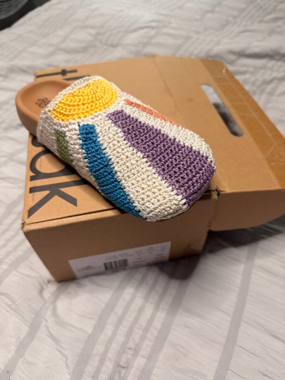 The Sak Kids Crochet Clog in Cream, Yellow, Blue, Purple, Green